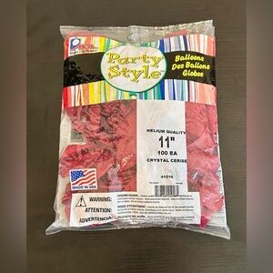 11” 100 count balloons Maple City Rubber Red Balloons Crystal Cerise